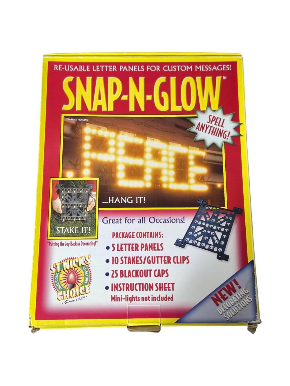 Snap-N-Glow Reusable Light‎ Letter Panels Custom Sign Kit Holiday Décor Open Box